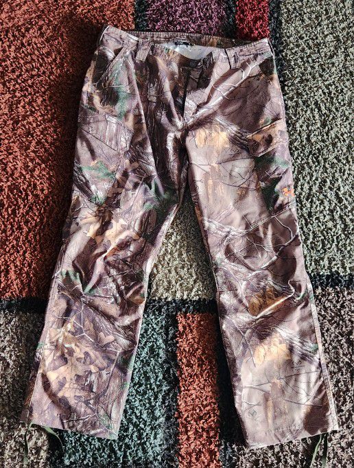 Under Armour Storm Camo Field Pants Real Tree Hunting Camo Men Size 40/32