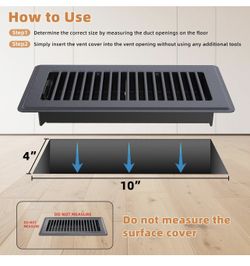 4 x 10-8 Pack Dark Gray Floor Vents, Heavy - Duty $55