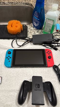 Nintendo Switch with 3 games and travel case