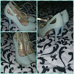 Womens Jean Material Heels