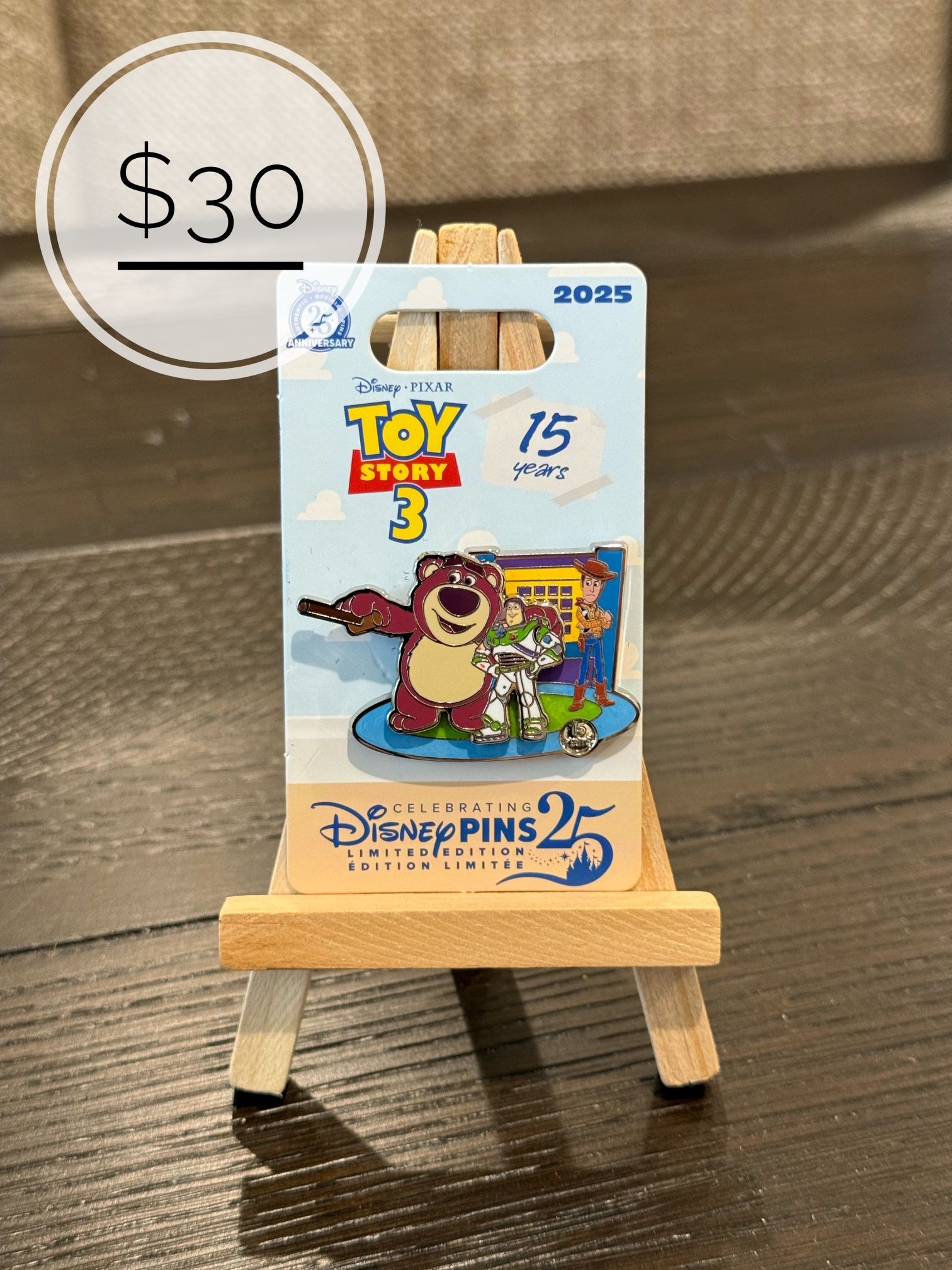 Toy Story 3 15th Anniversary Pin