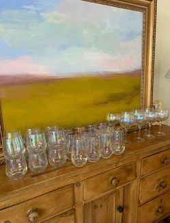 Anthropologie Iridescent Wine Glassware Set