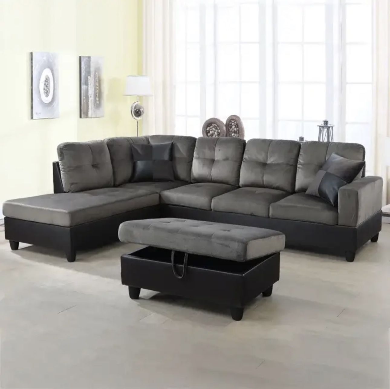 Hommoo Sectional Sofa,  Sectional Couch, Small L Shaped Sectional Sofa, Modern Sofa Set for Living Room, Taupe