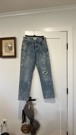 Luck Brand Light Wash Floral Print Distressed Jeans