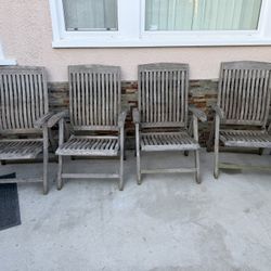 Patio Teak Chairs Foldable 6x