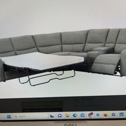 Sectional With Power Rec Love Seat And Full Sleeper On Sale