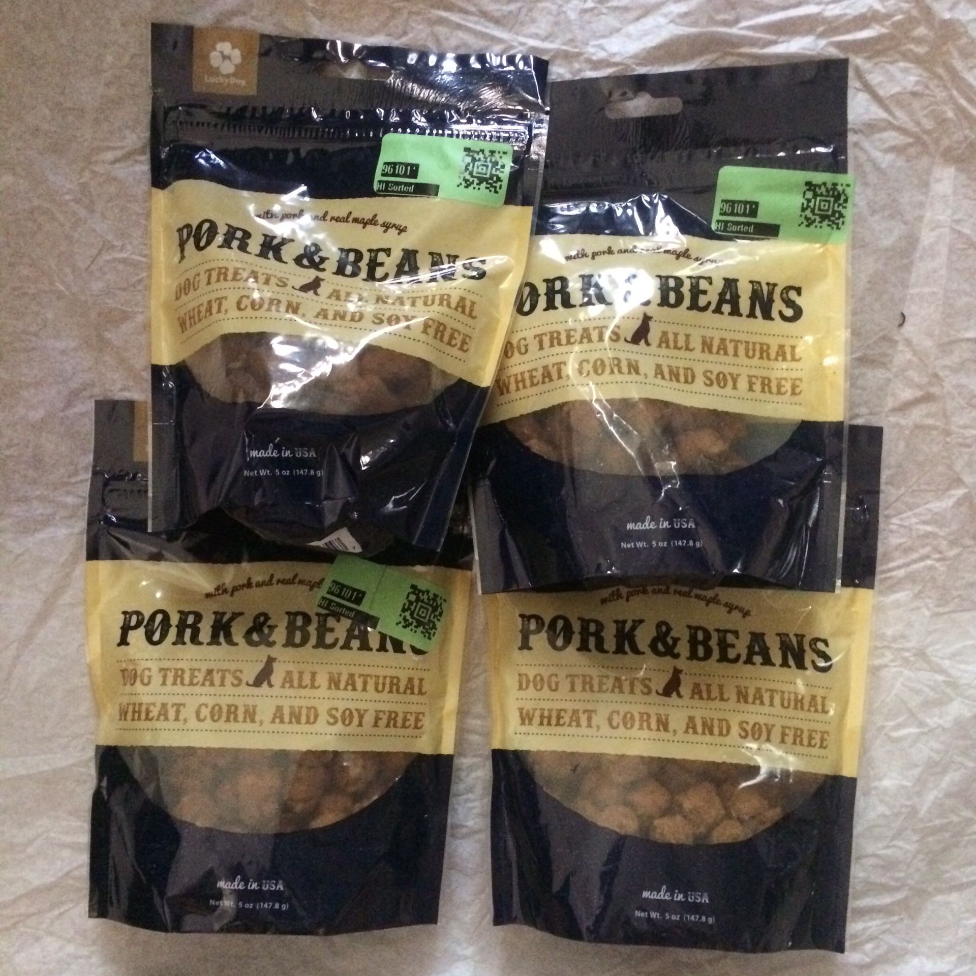 Lucky dog Pork & Beans 5oz. Dog Treats (4Packs)