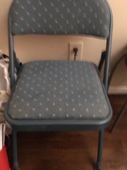 Blue Cushioned Folding Chair