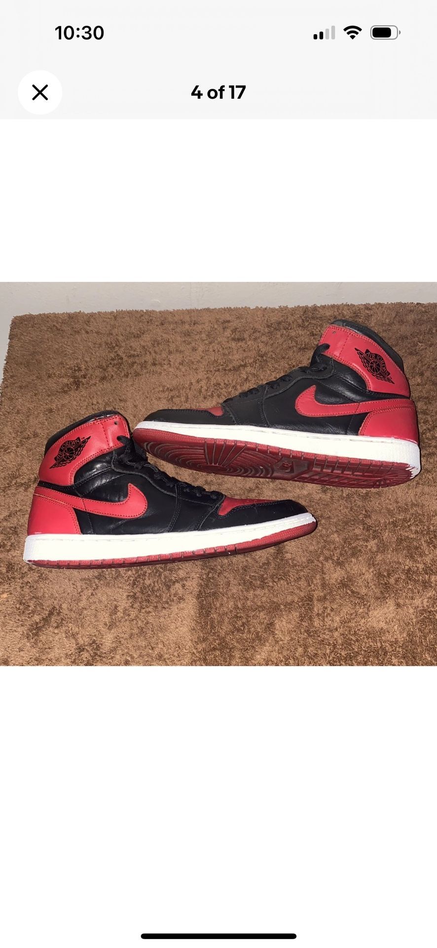 Nike Air Jordan 1 Retro High OG 2013 Bred Royal Banned 555088-023 Size 10 SALE!!!