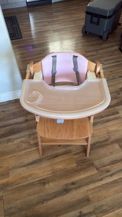 3-in-1 Convertible Natural Wooden High Chair