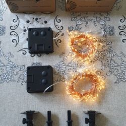 Waterproof LED Solar String Lights, 2pcs 