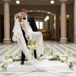 Ceremony Platform w Flower Arrangments