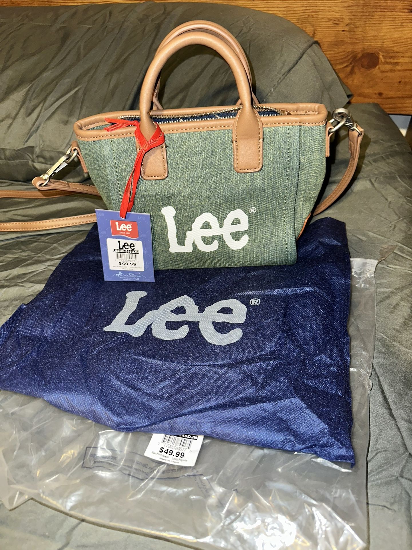Brand New LEE green Denim Tote