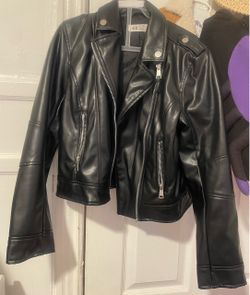 Black leather jacket kids H&M