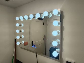 Hollywood Glow Pro Max Dimmable Makeup Mirror Wall Mount Lighted Vanity Mirrors Frosted LED Bulbs