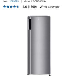 LG 6.0 cu. ft. Single Door Refrigerator with Inverter Compressor and Pocket Handle in Platinum Silver