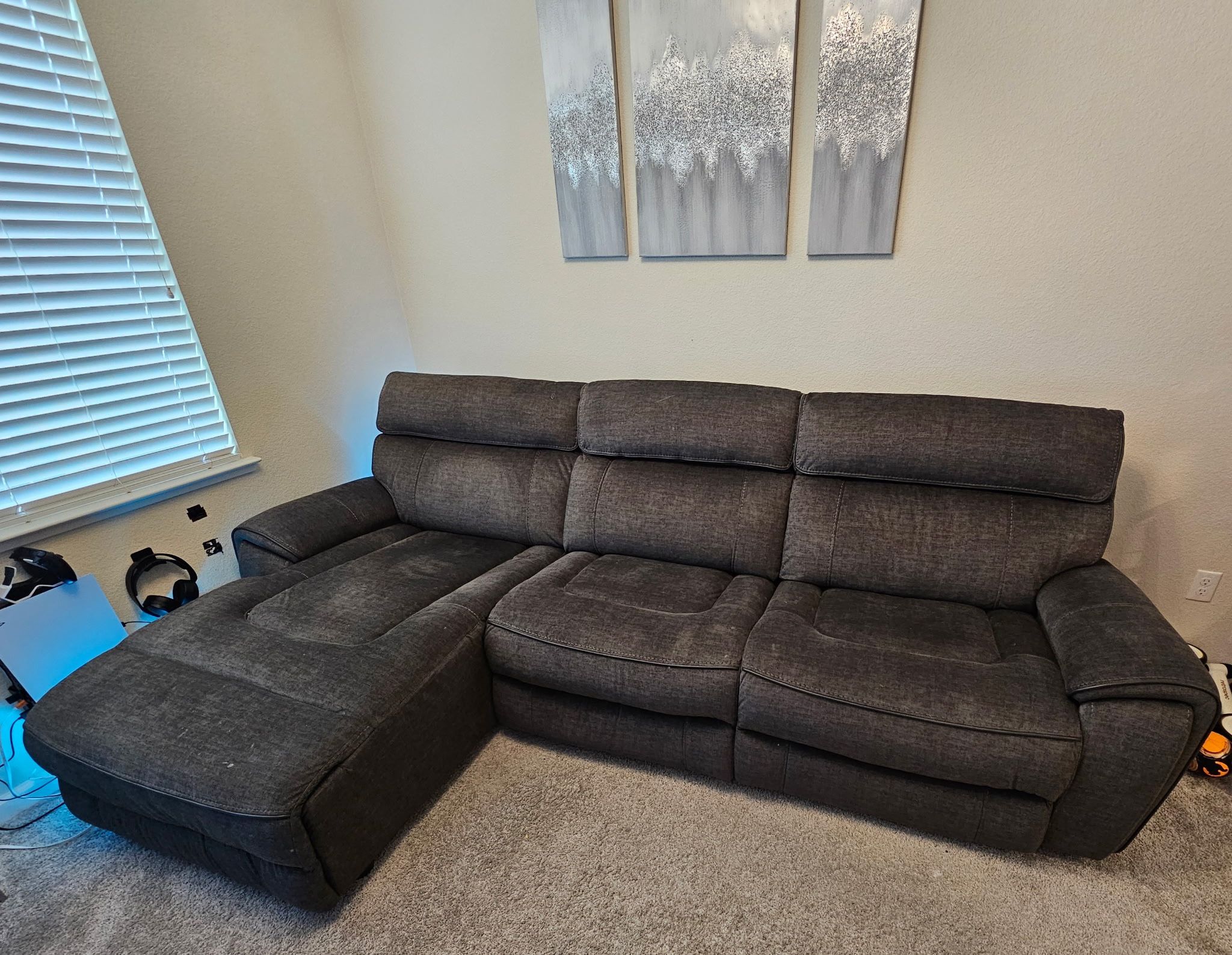 Sectional Sofa with power recliners - 3 piece