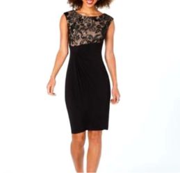 NWT! Connected Apparel Womens Applique Ruched Wrap Dress Sz 10