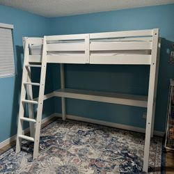 Twin Loft Bed Frame With Desk Underneath