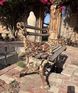 Antique Cast Iron Garden Bench