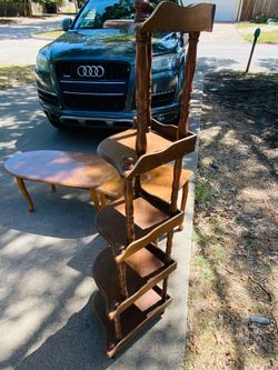 COFFEE TABLE AND 2 END TABLE WITH CONNER SHELVE ALL 4 ITEM VERY GOOD CONDITION