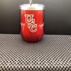 12 oz. Food Grade Stainless Steel Wine Tumblers.  $20 Each Or All Three For $50.  Logo Is Etched.  Free Shipping.