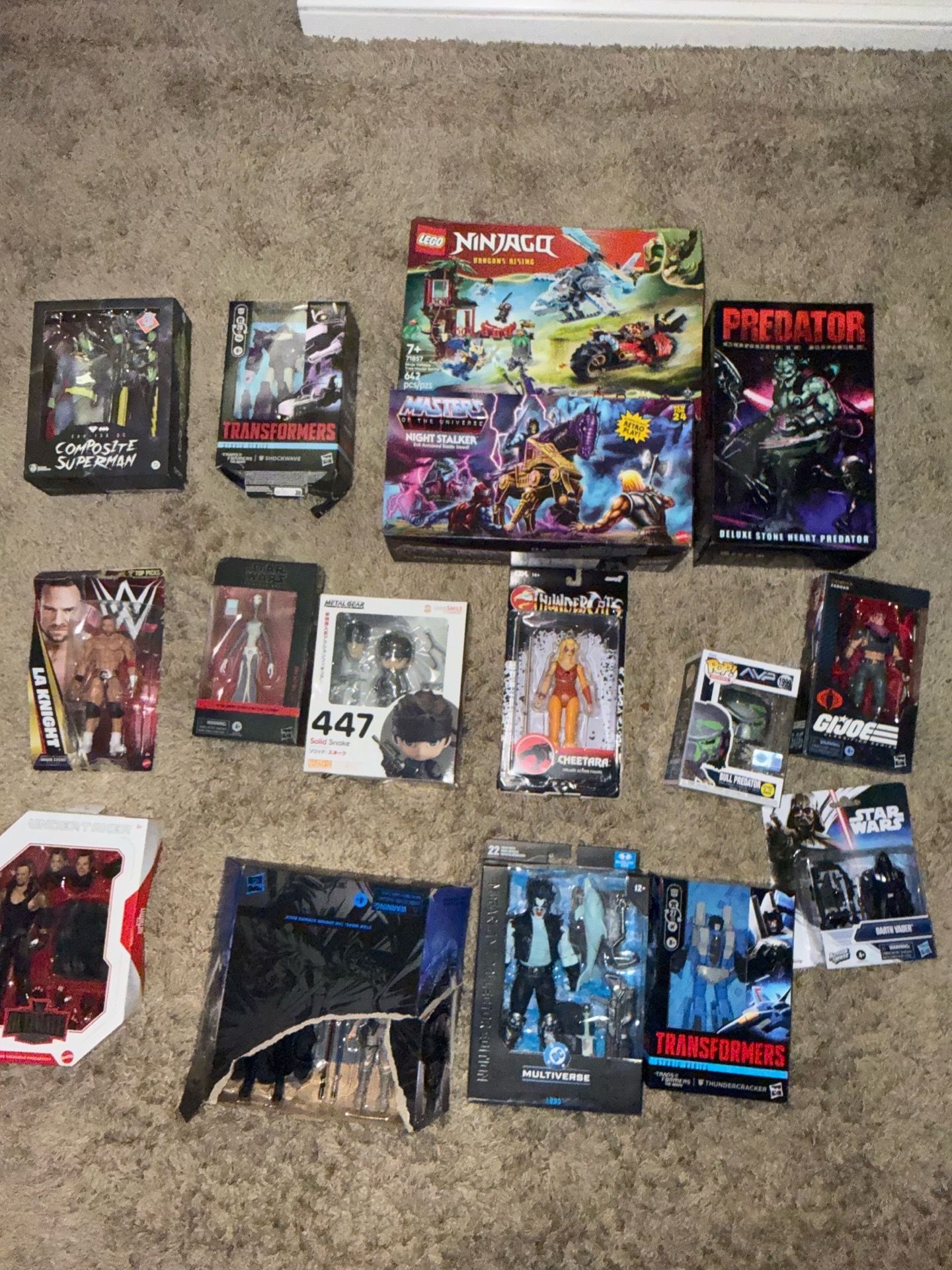 Huge Collector Figure Lot – Transformers, WWE, GI Joe, Star Wars, Predator, DC, LEGO, ThunderCats & More