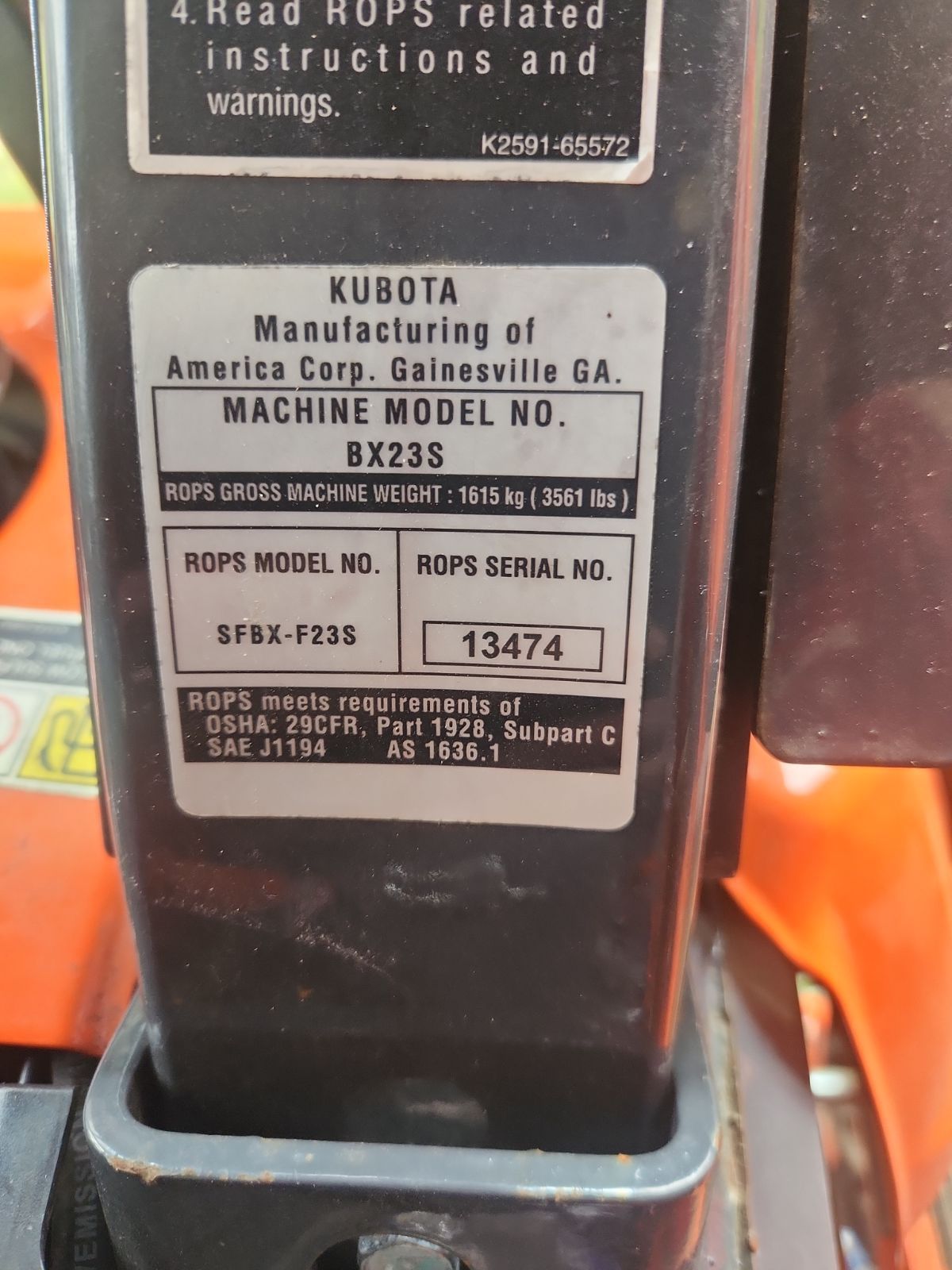 Kubota BX23S Sub-compact Tractor