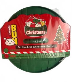 Surprise Christmas Buns Squishy Toy in Green Dumpling Container