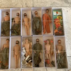 Vintage GI Joe dolls and Johnny West Jeep action figures accessories doll dolls 