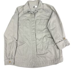 KUT from the Kloth Military Style Khaki Jacket Cotton Button Size Large