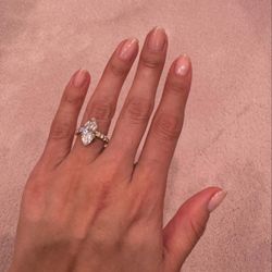 3ct Marquise Cut Diamond On Pave Band