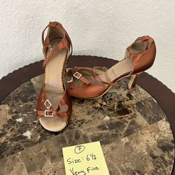 Very Fine Lightly Used Ballroom Dance Shoes - Size 6 1/2 - 3” Heel