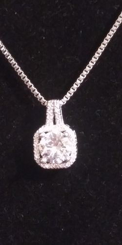 Sterling silver CZ pendant with chain