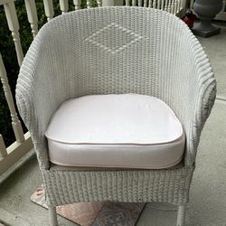 Antique HEYWOOD WAKEFIELD CO. White Wicker Chair