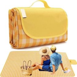 Extra Large 80"x 80" Beach Blanket, Outdoor Picnic Blankets, Waterproof Sandproof Portable blank