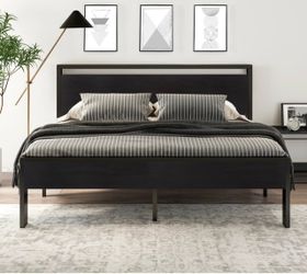 Black Platform Bed Frame with Headboard king size brand new in the box