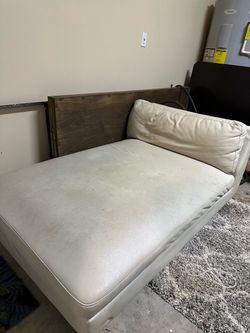 White Leather Chaise Lounge Set