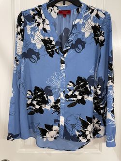 Blue Jennifer Lopez Long Sleeve Blouse Women’s size Small