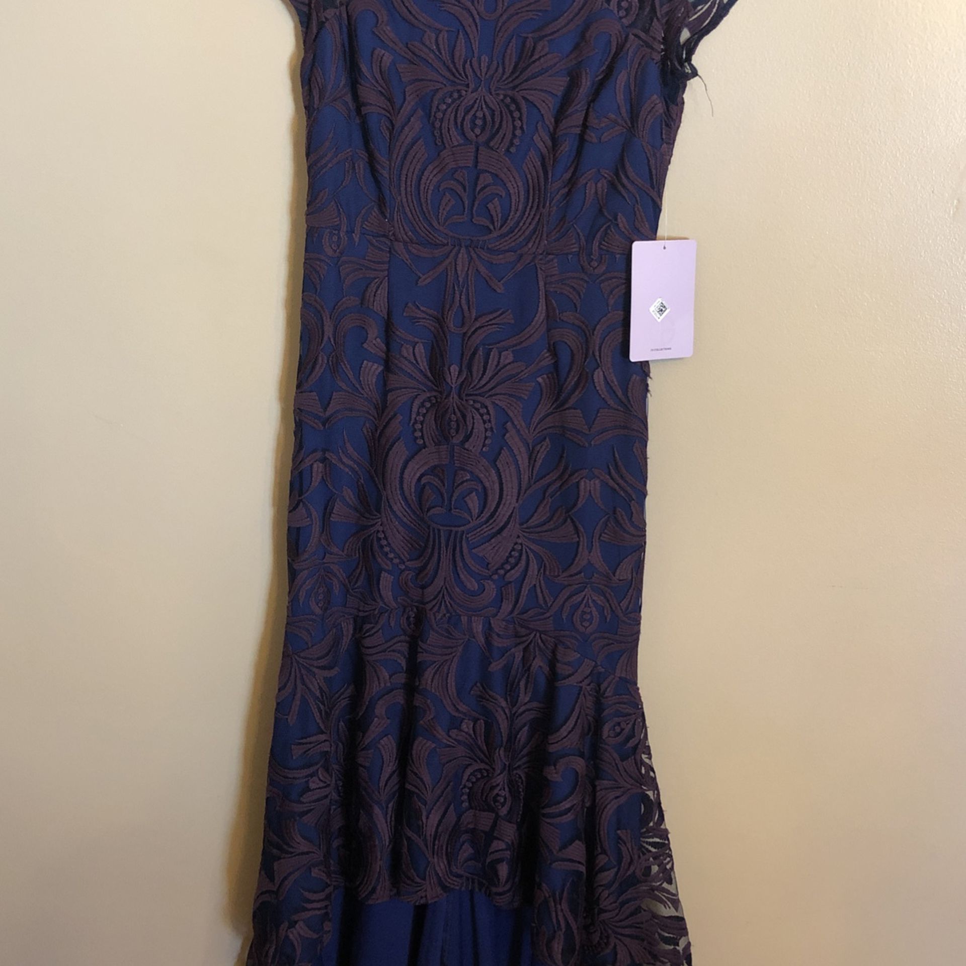 Elegant Purple And Navy Dress ( Size 6 )