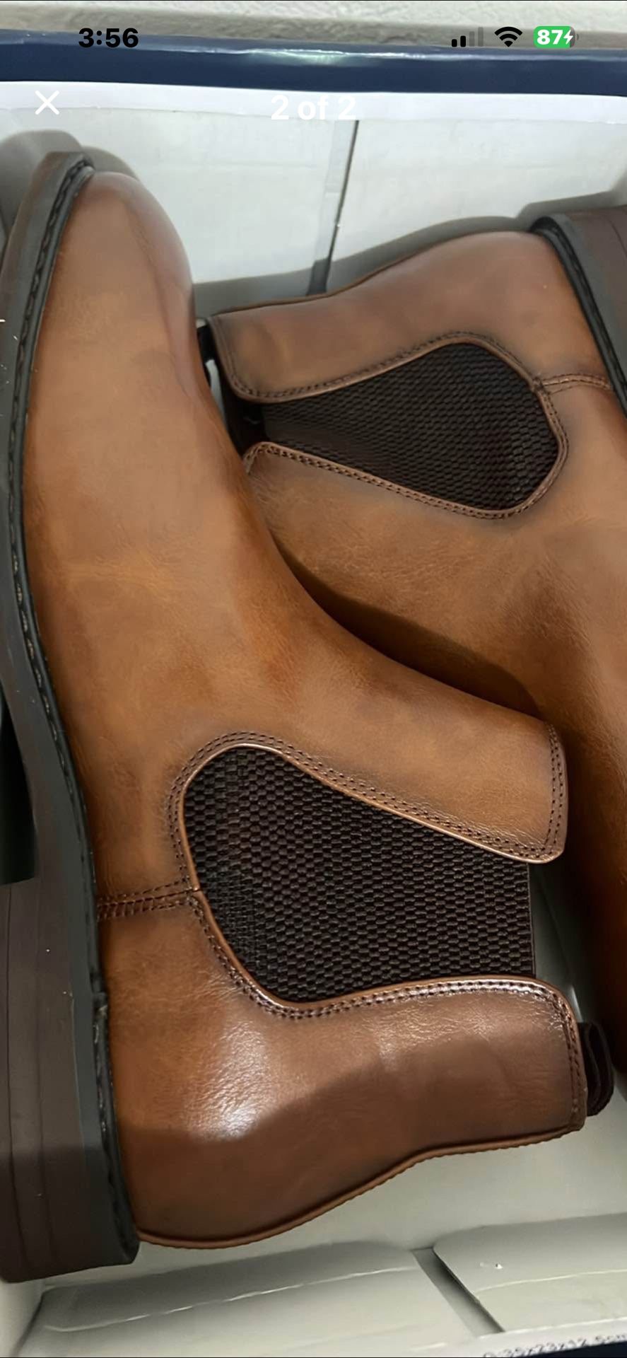 Mens Ashford Hayes faux leather boots size 10 EEE