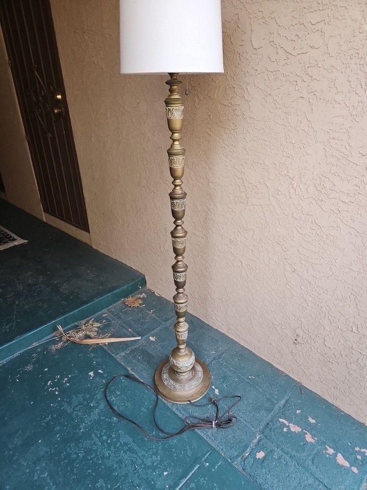 Mid Century Brass Segmented Floor Lamp
