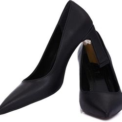 Black Heels Daily Evening Women's Pumps Closed Toe Shoes High Heels 8.5