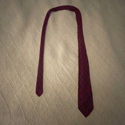 Red Tie With Blue Pattern 