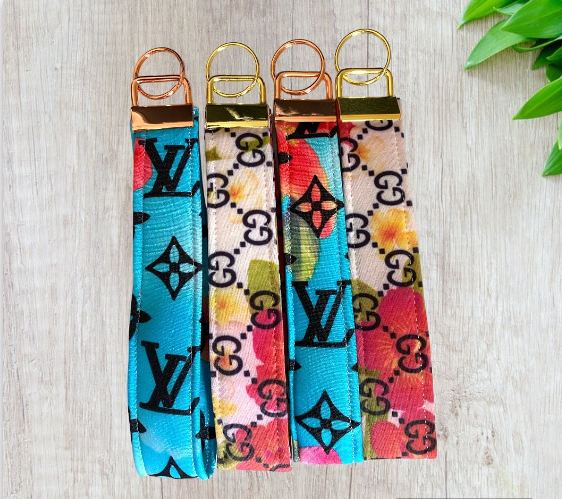Handmade Luxury Designer LV GG Wristlet Keychain Fob