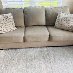 2 sofas with 4 accent pillows (each sofa is $300)