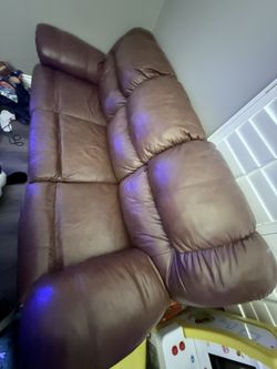 Brown Leather Reclining Couch
