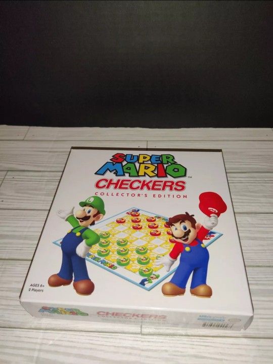 Super Mario Checkers Collector's Edition Board Game USAOpoly Kids Family Game