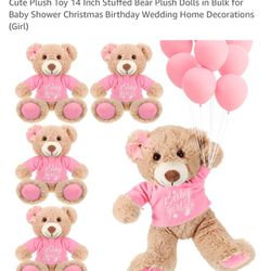 New Lenwen 5 Piece Baby Shower Bears Stuffed Decorations 