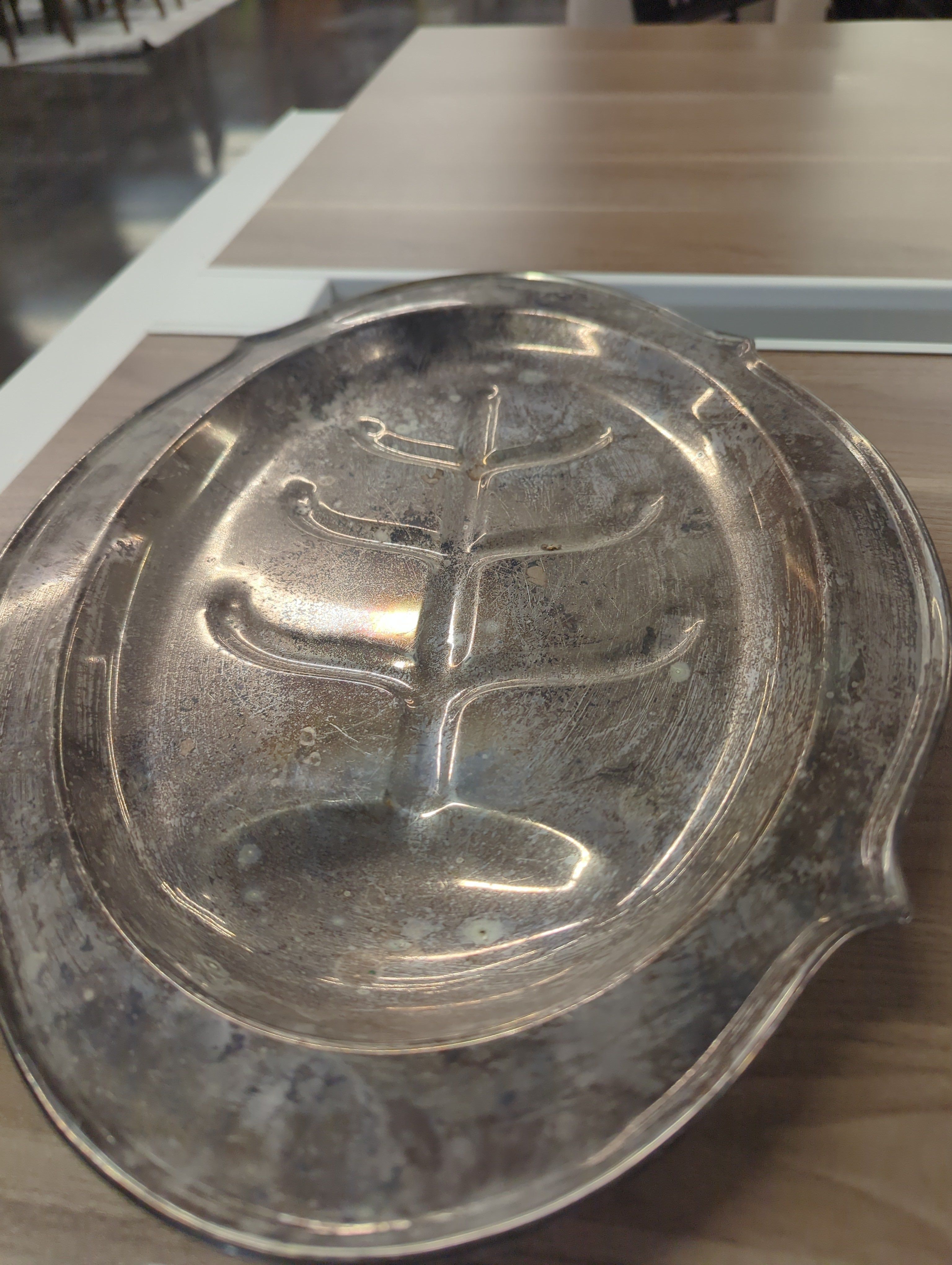Silver tin platter